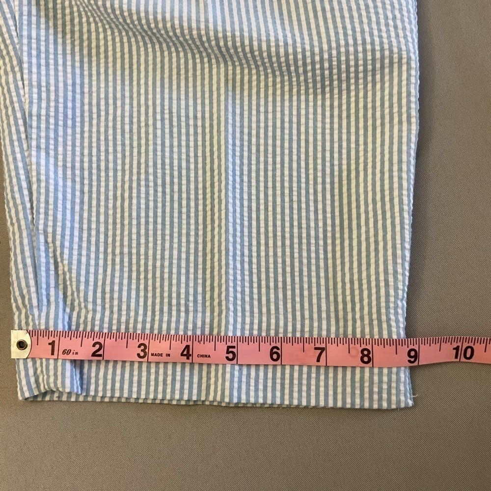 Vtg Alfred Dunner Capri Set Blue/White Stripe Seersucker Grandmacore Size 10P - Picture 15 of 16